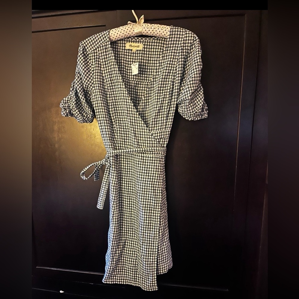 Madewell Gingham Wrap Dress - Picture 3 of 5